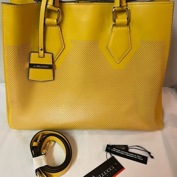 A. Bellucci Italian leather mustard yellow bag B93 - Picture 3 of 13